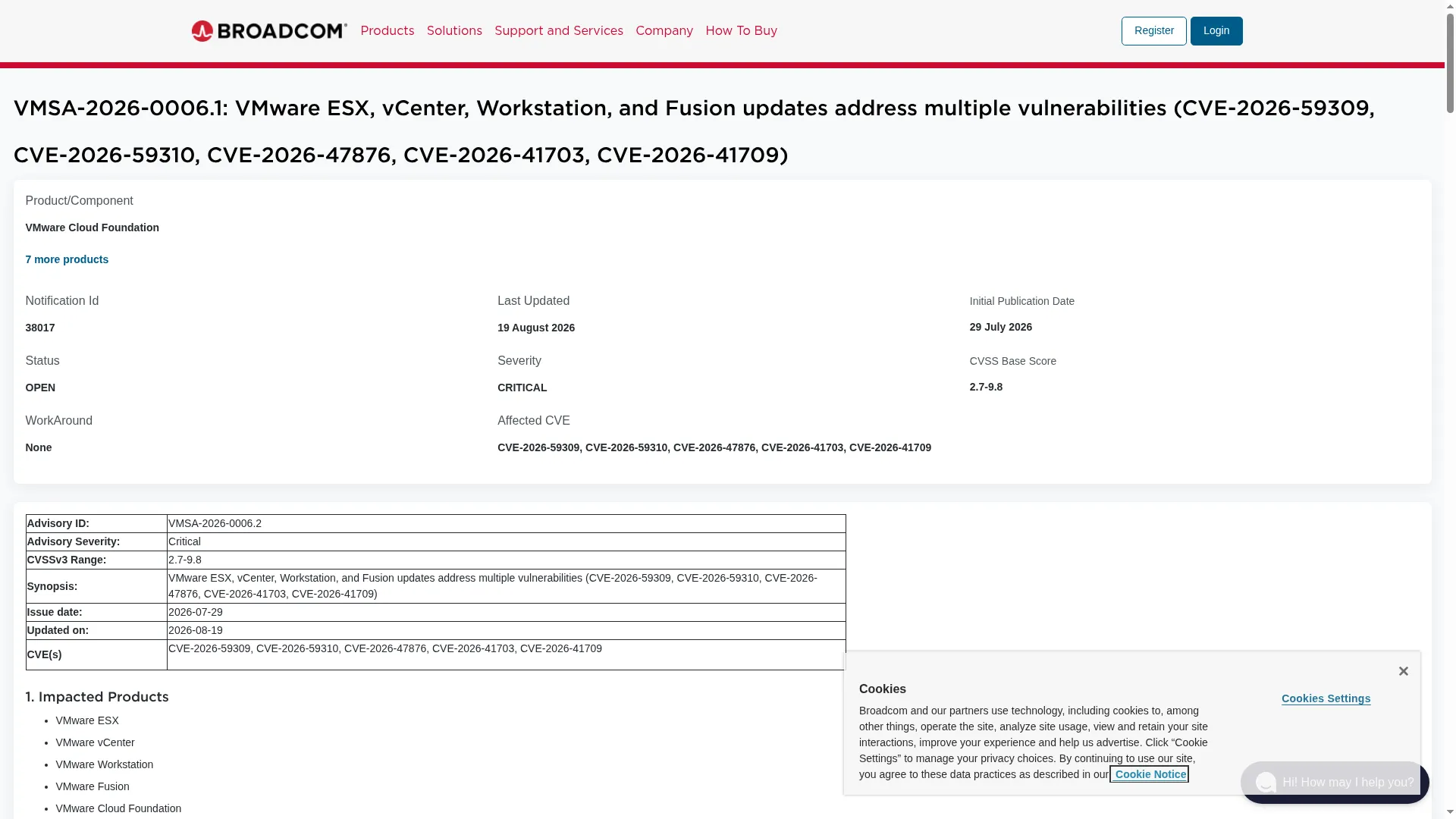 Broadcom VMSA-2026-0006 advisory