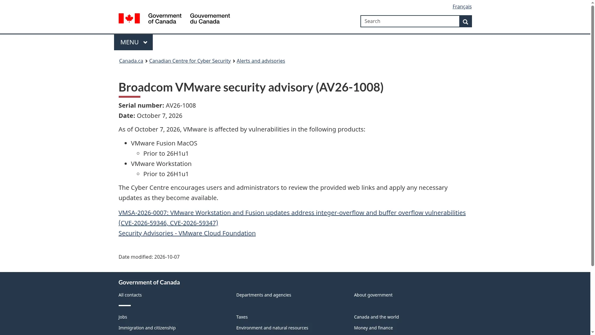 Canadian Centre for Cyber Security AV26-1008