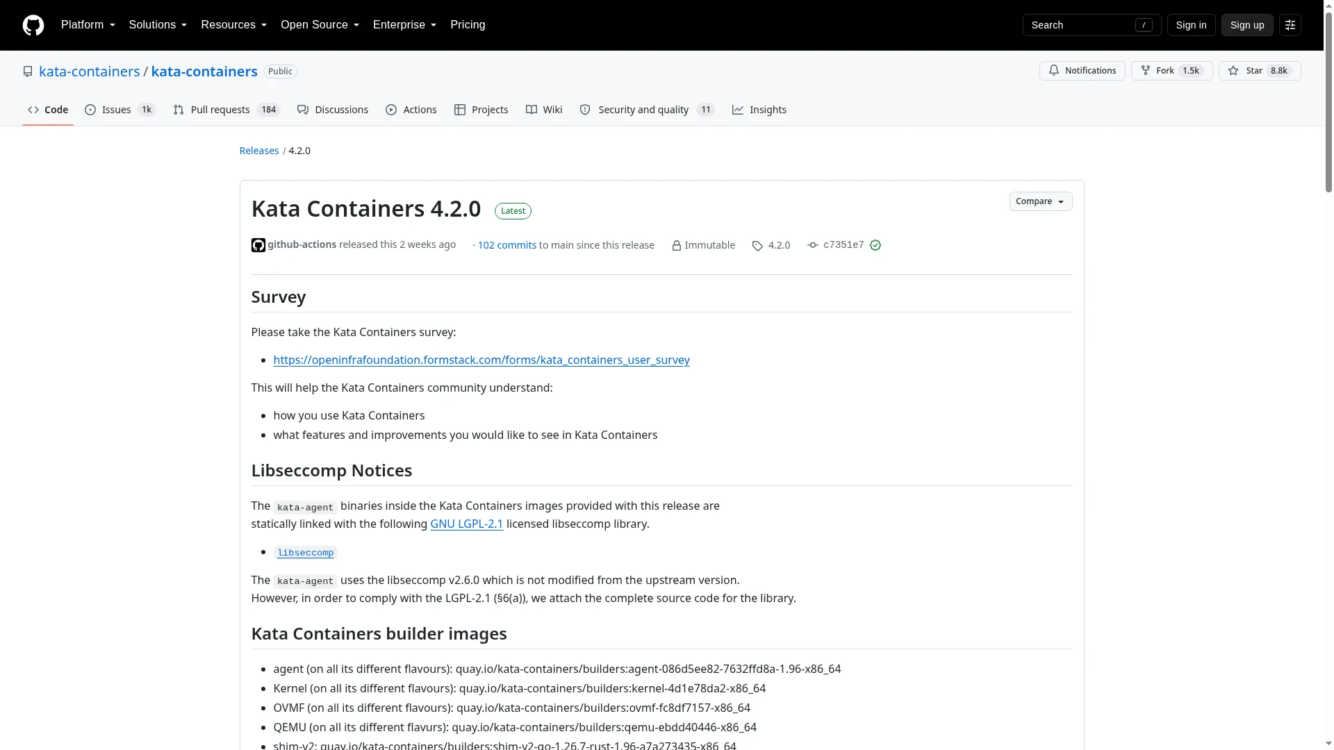 Kata Containers 4.2.0 release