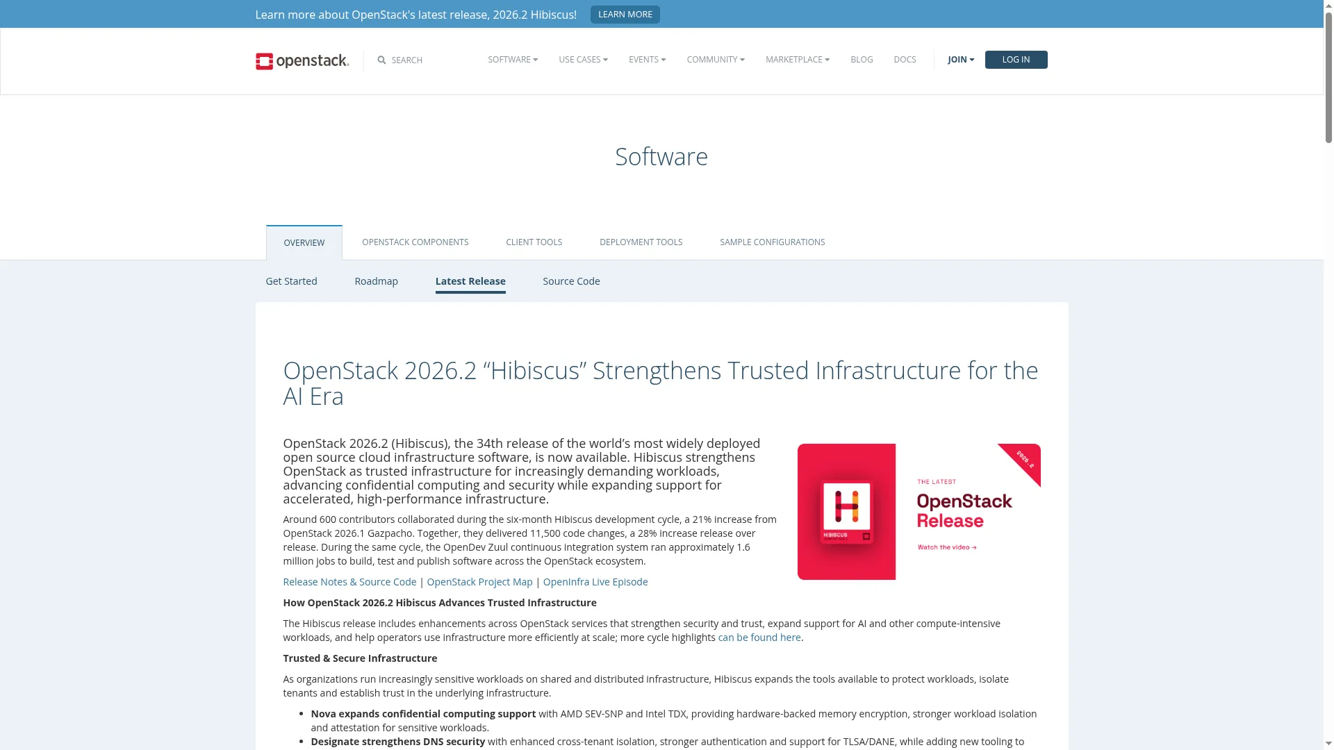 OpenStack Hibiscus release page