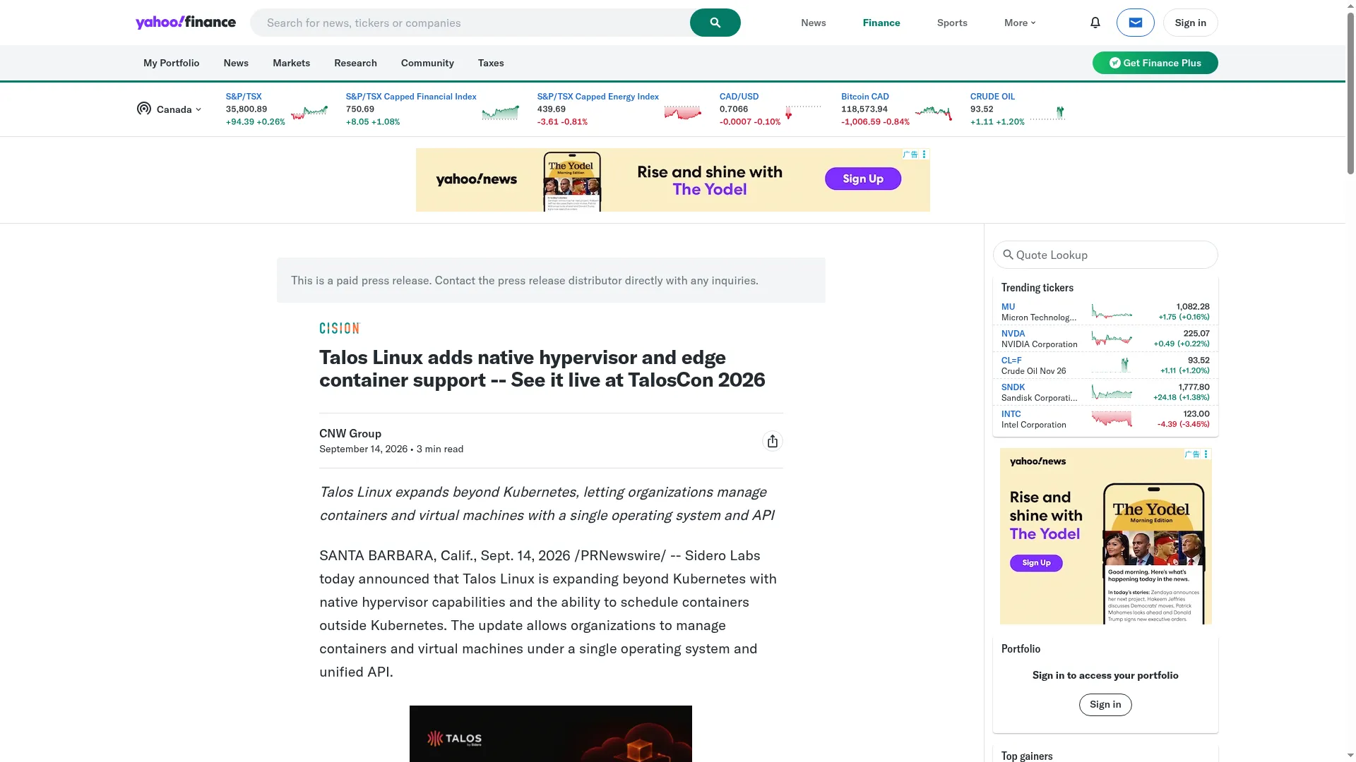 Talos Hypervisor 发布公告
