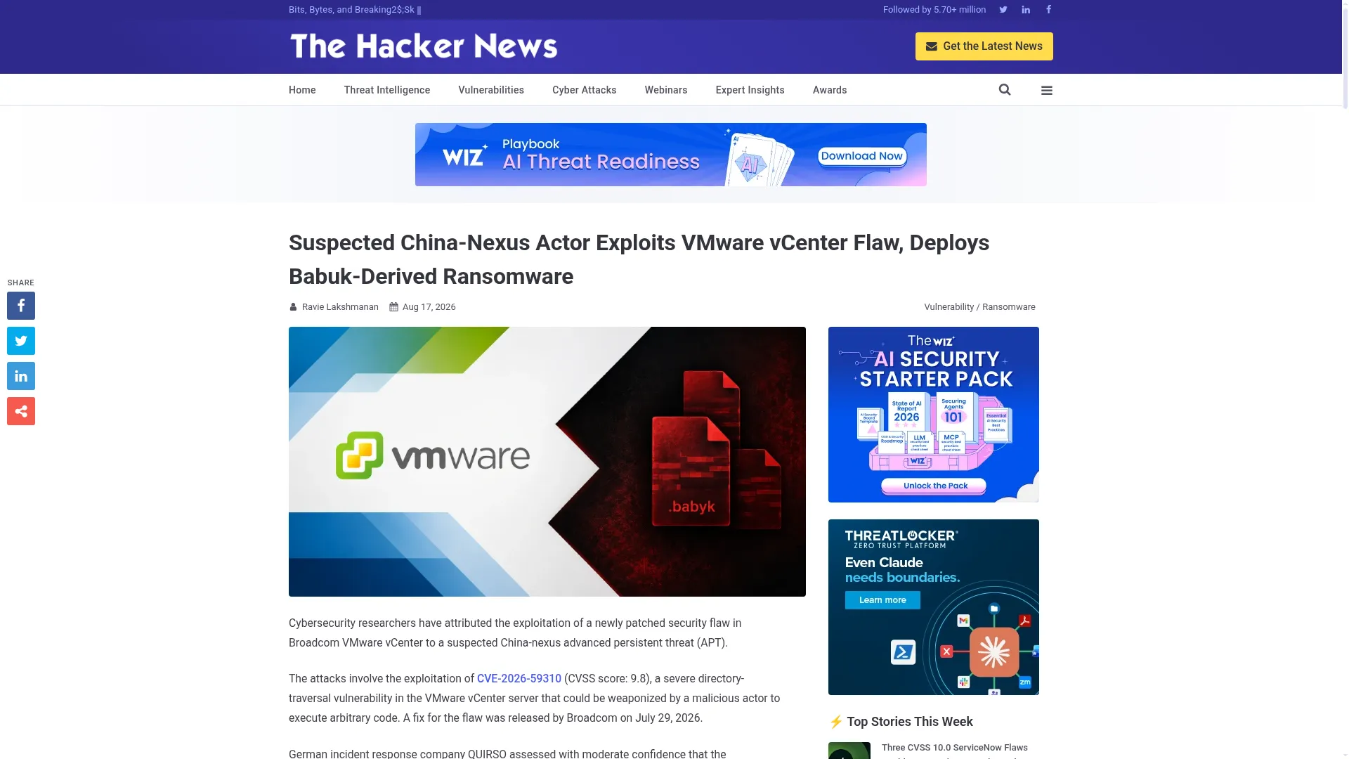 The Hacker News report