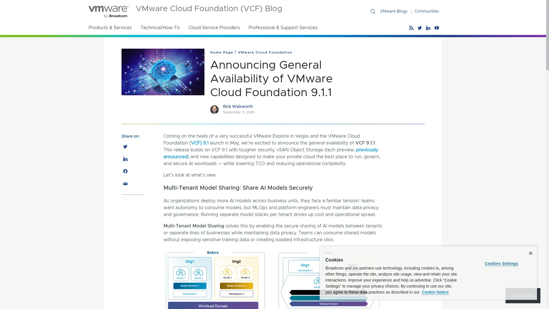 VCF 9.1.1 GA announcement
