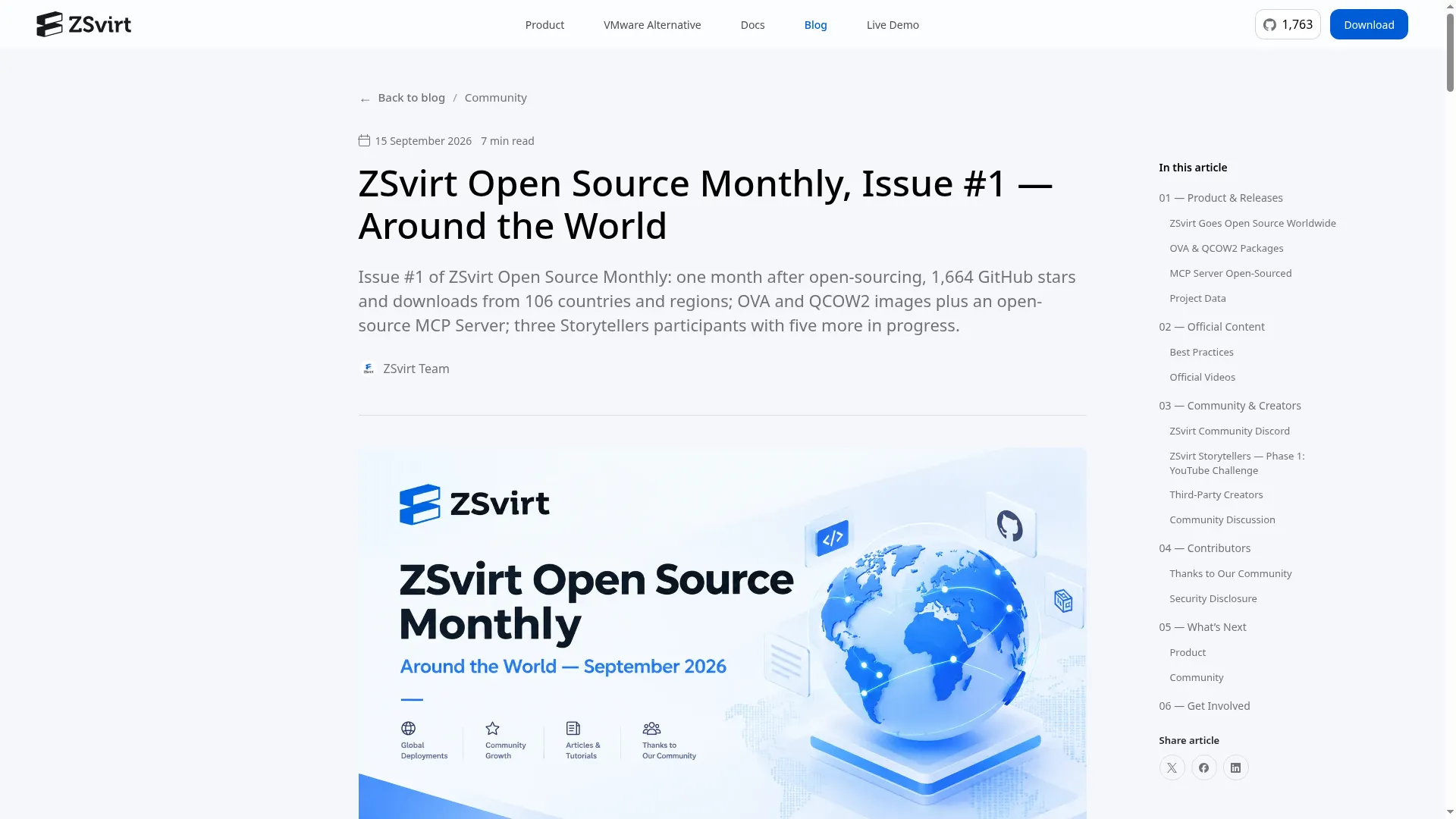 ZSvirt open-source monthly report issue 1