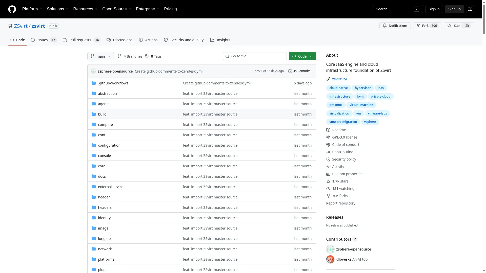 ZSvirt GitHub repository