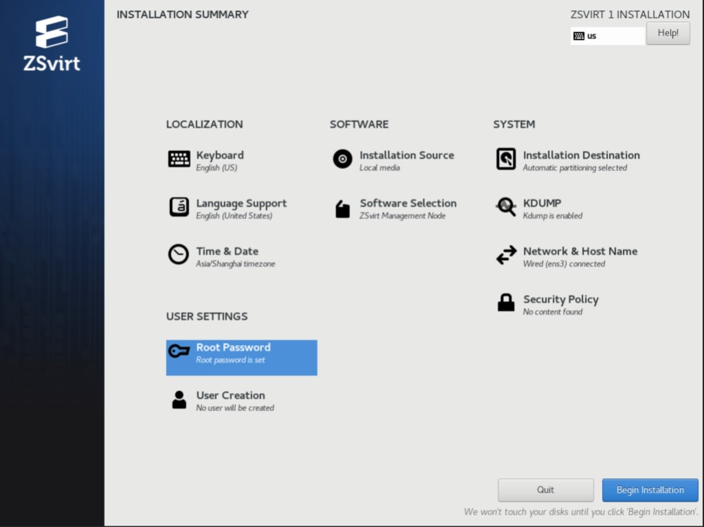 INSTALLATION SUMMARY 总览