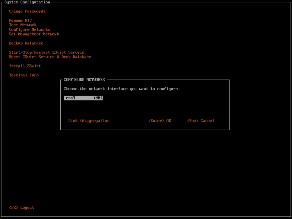 选择网卡并触发 Link Aggregation